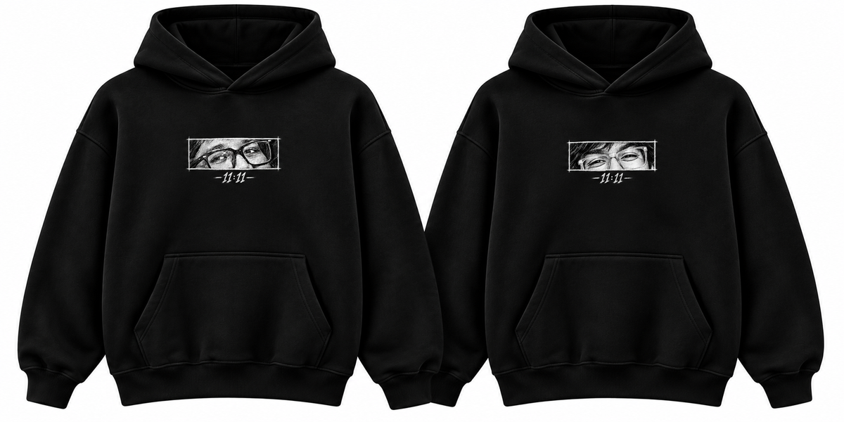11:11 Connection Oversized Hoodie – Black